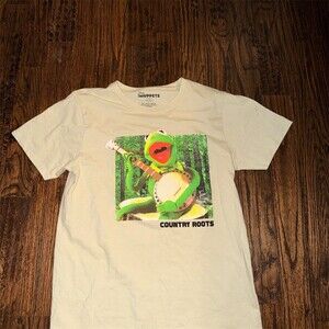 Disney The Muppets Kermit the Frog Country Roots Banjo T-Shirt Beige L